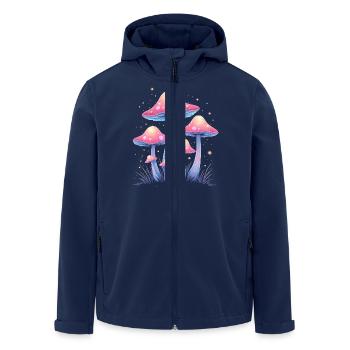 Magic Mushrooms - Mystical Forest Art - Men’s Recycled Softshell Jacket by Stanley/Stella - navy - Front - AI Model Male 185 light (185cm)