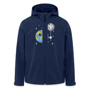 Planet Earth with a Moon Balloon - Men’s Recycled Softshell Jacket by Stanley/Stella - navy - Front - AI Model Male 185 light (185cm)