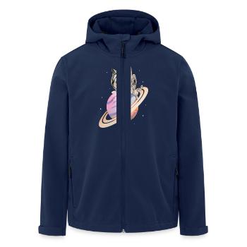 Space Cat - Men’s Recycled Softshell Jacket by Stanley/Stella - navy - Front - AI Model Male 185 light (185cm)
