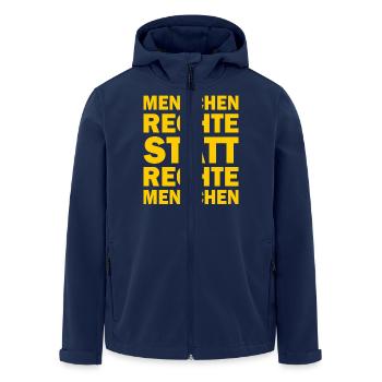 menschenrechte statt rechte menschen - Recycelte Männer Softshell-Jacke von Stanley/Stella - Navy - Vorne - AI Model Male 185 light (185cm)
