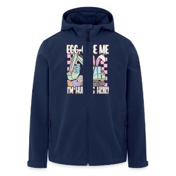 Oeuf cuse moi Joyeuses Pâques - Veste softshell homme en polyester recyclé Stanley/Stella - marine - Devant - AI Model Male 185 light (185cm)