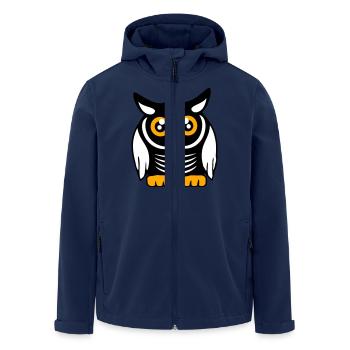 Owl Bird Eagle Owl Night Bird Barn Owl Owl Comic - Men’s Recycled Softshell Jacket by Stanley/Stella - navy - Front - AI Model Male 185 light (185cm)