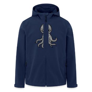 Octopus, Octopus, Octopus, Squid, Cephalopod, Cute, Cute - Men’s Recycled Softshell Jacket by Stanley/Stella - navy - Front - AI Model Male 185 light (185cm)