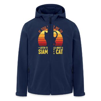 Erfahren Sie mehr über die Siamkatze - Recycelte Männer Softshell-Jacke von Stanley/Stella - Navy - Vorne - AI Model Male 185 light (185cm)