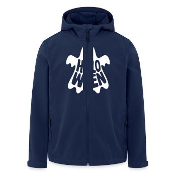 Halloween Ghost - Cool Spooky Logo - Men’s Recycled Softshell Jacket by Stanley/Stella - navy - Front - AI Model Male 185 light (185cm)