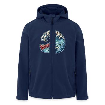 Welle - Recycelte Männer Softshell-Jacke von Stanley/Stella - Navy - Vorne - AI Model Male 185 light (185cm)