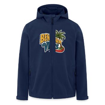 Benidorm Vibes - Men’s Recycled Softshell Jacket by Stanley/Stella - navy - Front - AI Model Male 185 light (185cm)