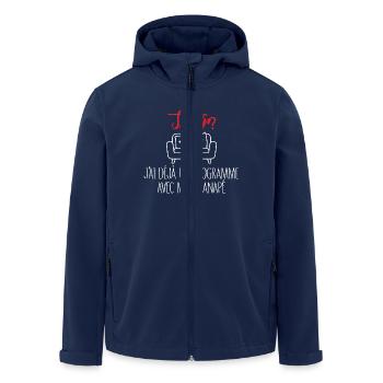 Sortir ? Programme Canapé Sieste - Veste softshell homme en polyester recyclé Stanley/Stella - marine - Devant - AI Model Male 185 light (185cm)