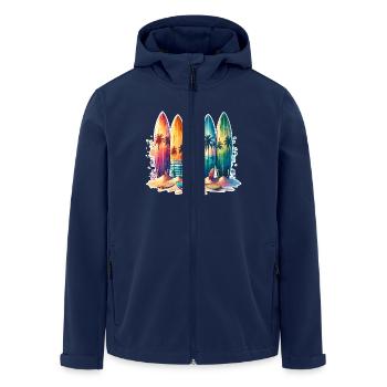 Surfen Surfer - Recycelte Männer Softshell-Jacke von Stanley/Stella - Navy - Vorne - AI Model Male 185 light (185cm)