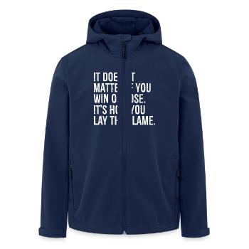 it doesn't matter if you win or lose it's how you - Men’s Recycled Softshell Jacket by Stanley/Stella - navy - Front - AI Model Male 185 light (185cm)