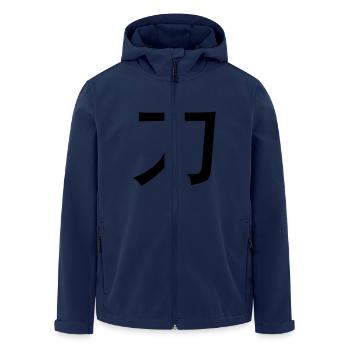 Chinese words: force - Men’s Recycled Softshell Jacket by Stanley/Stella - navy - Front - AI Model Male 185 light (185cm)