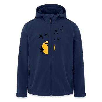Vögel im Sonnenuntergang - Recycelte Männer Softshell-Jacke von Stanley/Stella - Navy - Vorne - AI Model Male 185 light (185cm)