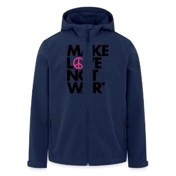 Faites l'amour pas la guerre - Veste softshell homme en polyester recyclé Stanley/Stella - marine - Devant - AI Model Male 185 light (185cm)