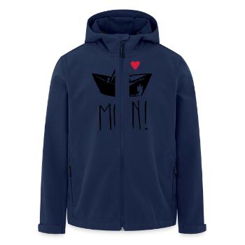 moin herz - Recycelte Männer Softshell-Jacke von Stanley/Stella - Navy - Vorne - AI Model Male 185 light (185cm)