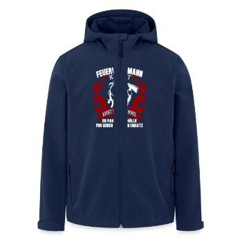 Feuerwehr - Recycelte Männer Softshell-Jacke von Stanley/Stella - Navy - Vorne - AI Model Male 185 light (185cm)