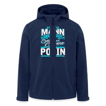 Mann Vergeben Polin Blau - Recycelte Männer Softshell-Jacke von Stanley/Stella - Navy - Vorne - AI Model Male 185 light (185cm)
