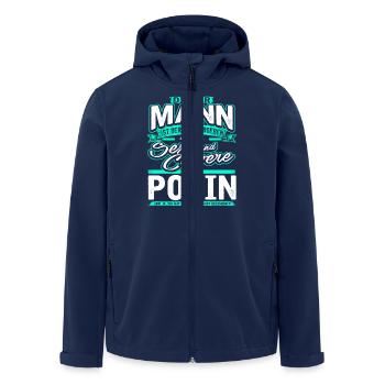 Mann Vergeben Polin Grün - Recycelte Männer Softshell-Jacke von Stanley/Stella - Navy - Vorne - AI Model Male 185 light (185cm)