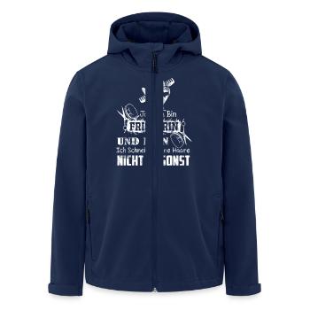 Ich bin eine Friseurin - Recycelte Männer Softshell-Jacke von Stanley/Stella - Navy - Vorne - AI Model Male 185 light (185cm)