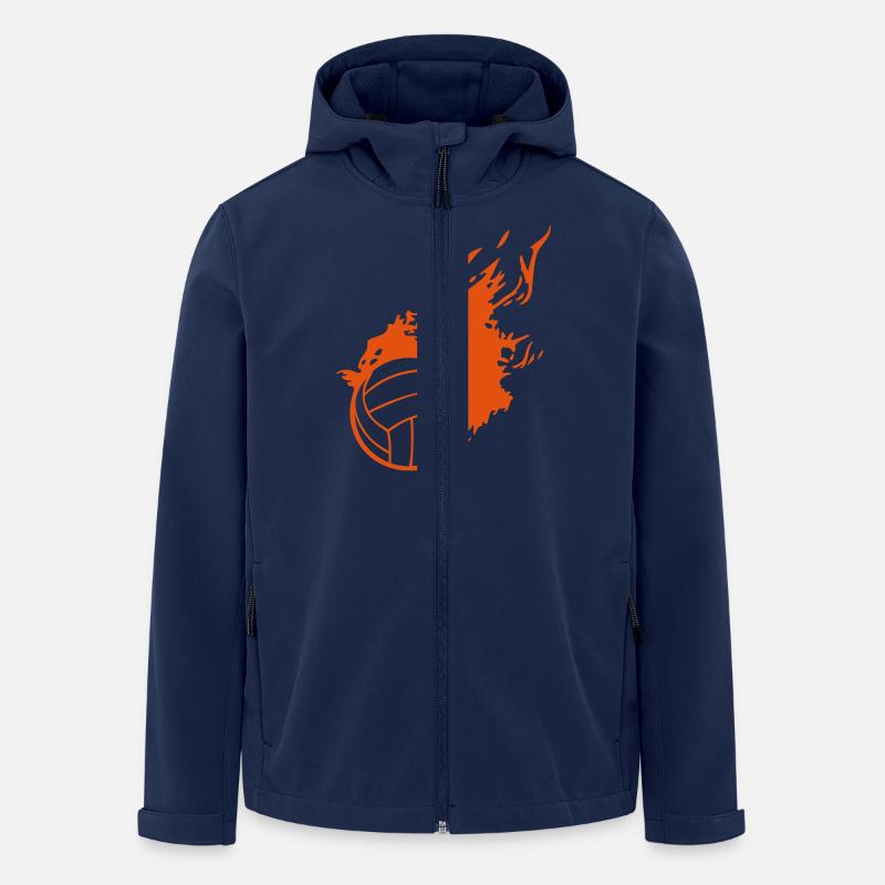 balloon volleyball flame fireball1 - Men’s Recycled Softshell Jacket by Stanley/Stella - navy