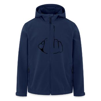 MITTELFINGER - FUCK YOU - STINKEFINGER - Recycelte Männer Softshell-Jacke von Stanley/Stella - Navy - Vorne - AI Model Male 185 light (185cm)