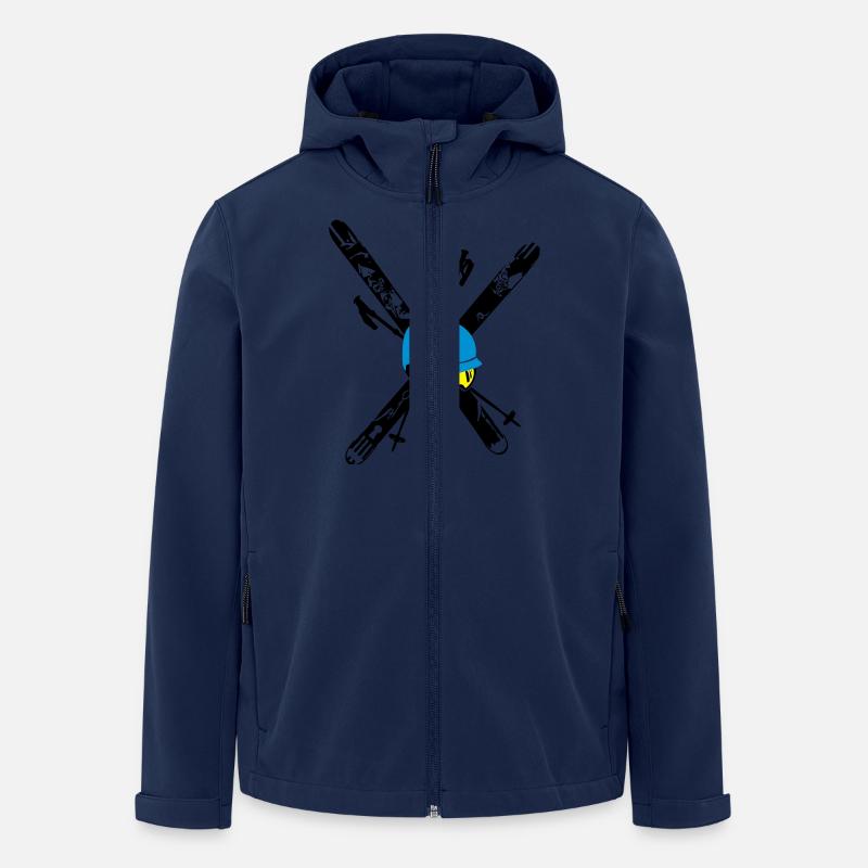 Compilation de ski gratuit - Veste softshell homme en polyester recyclé Stanley/Stella - marine