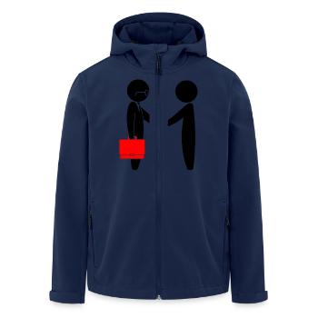 A lawyer meets a client - Men’s Recycled Softshell Jacket by Stanley/Stella - navy - Front - AI Model Male 185 light (185cm)