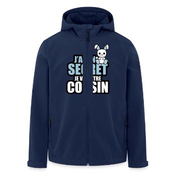 j'ai un secret je vais être cousin - Veste softshell homme en polyester recyclé Stanley/Stella - marine - Devant - AI Model Male 185 light (185cm)