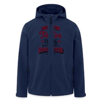 its a taylor name surname thing - Men’s Recycled Softshell Jacket by Stanley/Stella - navy - Front - AI Model Male 185 light (185cm)
