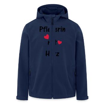 Pflegerin mit Herz - Recycelte Männer Softshell-Jacke von Stanley/Stella - Navy - Vorne - AI Model Male 185 light (185cm)