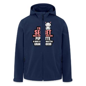 j'ai un secret je vais être grande-soeur - Veste softshell homme en polyester recyclé Stanley/Stella - marine - Devant - AI Model Male 185 light (185cm)