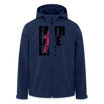 croire vie croix rouge conception jésus fraîche fo - Veste softshell homme en polyester recyclé Stanley/Stella - marine - Devant - AI Model Male 185 light (185cm)