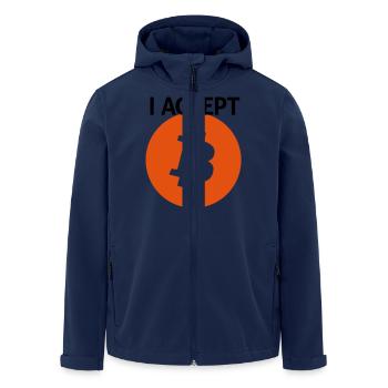 bitcoin - Recycelte Männer Softshell-Jacke von Stanley/Stella - Navy - Vorne - AI Model Male 185 light (185cm)