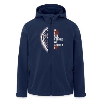 Perfect statement for hockey goalies - Men’s Recycled Softshell Jacket by Stanley/Stella - navy - Front - AI Model Male 185 light (185cm)
