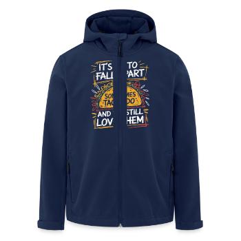 Liebevolle Botschaft mit Taco-Humor - Recycelte Männer Softshell-Jacke von Stanley/Stella - Navy - Vorne - AI Model Male 185 light (185cm)