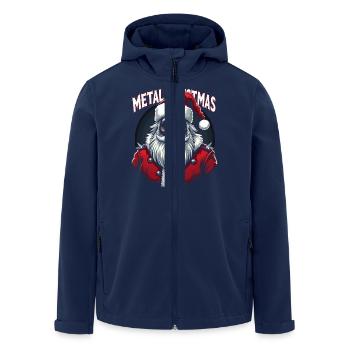 Heavy Metal Santa Claus Weihnachten - Recycelte Männer Softshell-Jacke von Stanley/Stella - Navy - Vorne - AI Model Male 185 light (185cm)