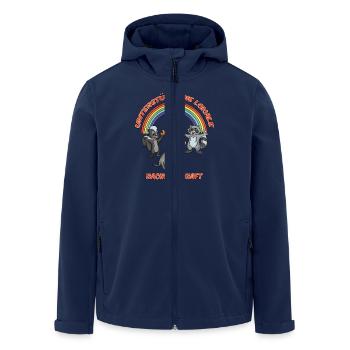 Unterstütze die lokale Nachbarschaft - Recycelte Männer Softshell-Jacke von Stanley/Stella - Navy - Vorne - AI Model Male 185 light (185cm)