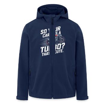 Fun racing design for motorcycle fans - Men’s Recycled Softshell Jacket by Stanley/Stella - navy - Front - AI Model Male 185 light (185cm)