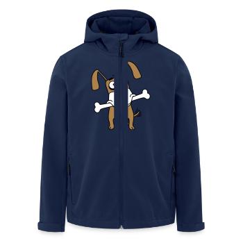 Funny Dog Big Bone Mouth Mouth Hunger Cool - Men’s Recycled Softshell Jacket by Stanley/Stella - navy - Front - AI Model Male 185 light (185cm)