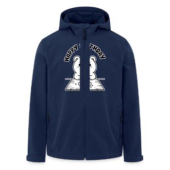 Geburtstagsbär mit Kuchen - Happy Birthday Design - Recycelte Männer Softshell-Jacke von Stanley/Stella - Navy - Vorne - AI Model Male 185 light (185cm)