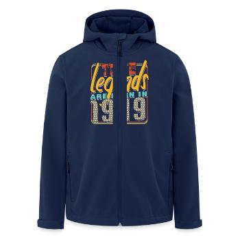 True legends are born in 1949 Vintage Birthday - Men’s Recycled Softshell Jacket by Stanley/Stella - navy - Front - AI Model Male 185 light (185cm)