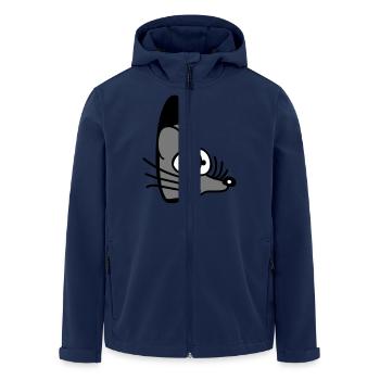 Maus Wand Loch Mauseloch Guckt Süß Lustig Comic - Recycelte Männer Softshell-Jacke von Stanley/Stella - Navy - Vorne - AI Model Male 185 light (185cm)