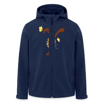 Letter and Sunflower Butterfly - Men’s Recycled Softshell Jacket by Stanley/Stella - navy - Front - AI Model Male 185 light (185cm)