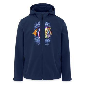 Fisch - Recycelte Männer Softshell-Jacke von Stanley/Stella - Navy - Vorne - AI Model Male 185 light (185cm)