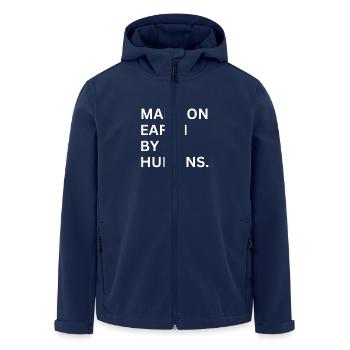 MADE ON EARTH BY HUMANS - Men’s Recycled Softshell Jacket by Stanley/Stella - navy - Front - AI Model Male 185 light (185cm)