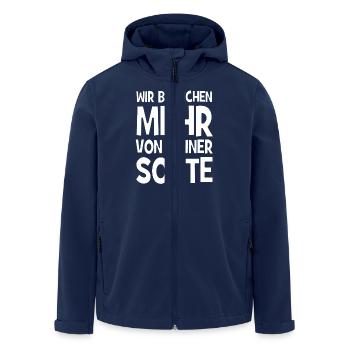 Wir brauchen mehr von meiner Sorte - Recycelte Männer Softshell-Jacke von Stanley/Stella - Navy - Vorne - AI Model Male 185 light (185cm)