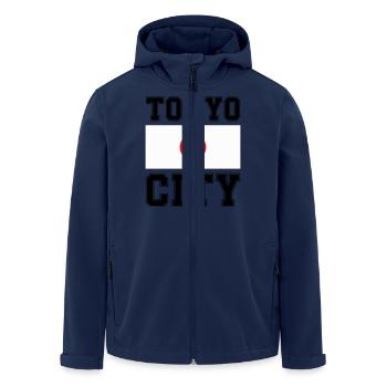 Ville de Tokyo, Japon - Veste softshell homme en polyester recyclé Stanley/Stella - marine - Devant - AI Model Male 185 light (185cm)