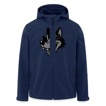 Wolf Comic - Recycelte Männer Softshell-Jacke von Stanley/Stella - Navy - Vorne - AI Model Male 185 light (185cm)