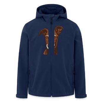 Galgo Español - Portrait - 20250603 - Recycelte Männer Softshell-Jacke von Stanley/Stella - Navy - Vorne - AI Model Male 185 light (185cm)