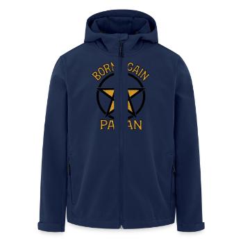 Wiedergeborener Heide mit rustikalem Pentagramm - Recycelte Männer Softshell-Jacke von Stanley/Stella - Navy - Vorne - AI Model Male 185 light (185cm)