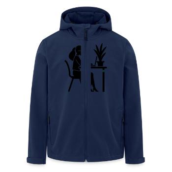 Learning, Studying, Working - Men’s Recycled Softshell Jacket by Stanley/Stella - navy - Front - AI Model Male 185 light (185cm)